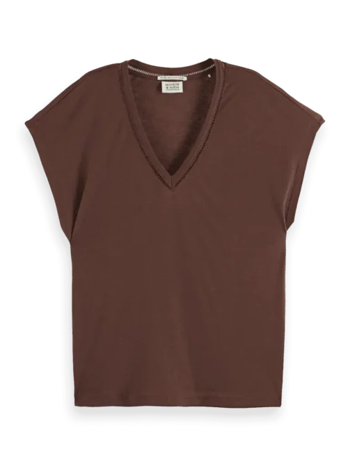 Scotch & Soda U9A00648T, Cotton Linen V-Neck T-Shirt - Image 5
