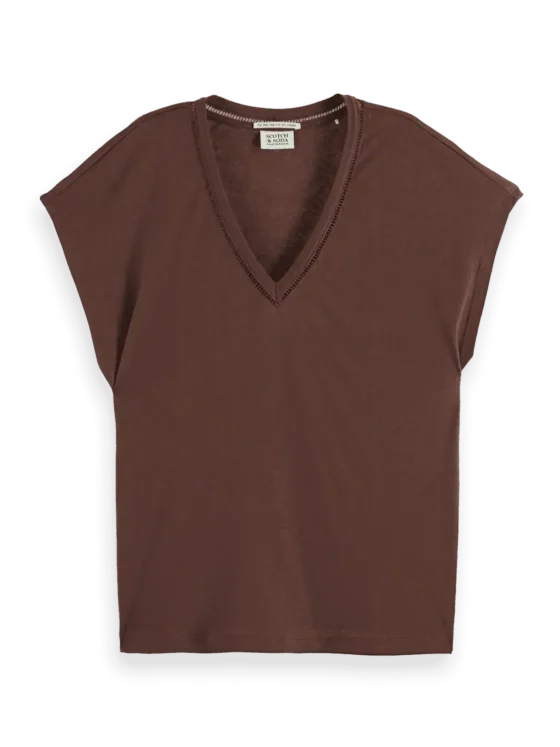 Scotch & Soda U9A00648T, Cotton Linen V-Neck T-Shirt - Image 5
