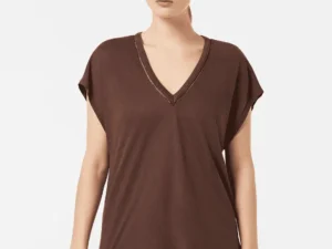 Scotch & Soda Cotton Linen V-Neck T-Shirt