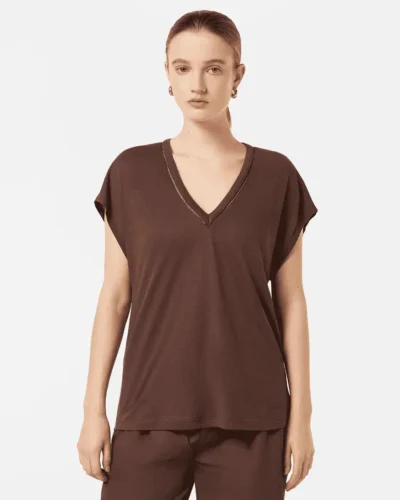 Scotch & Soda U9A00648T, Cotton Linen V-Neck T-Shirt