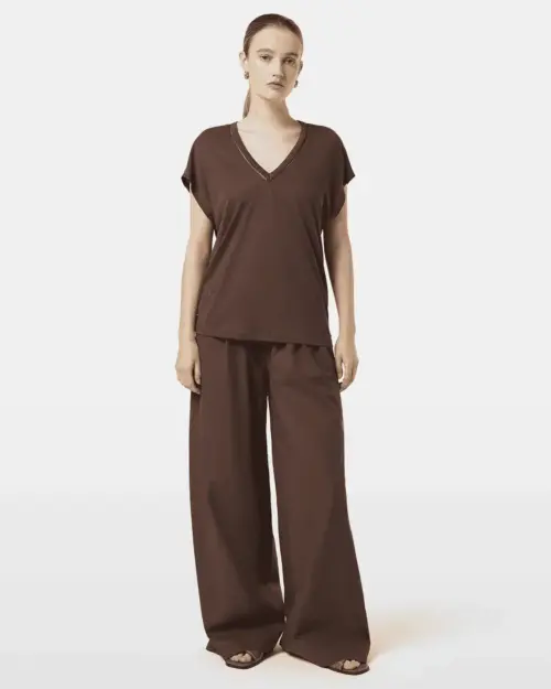 Alternative view of Scotch & Soda U9A00648T, Cotton Linen V-Neck T-Shirt