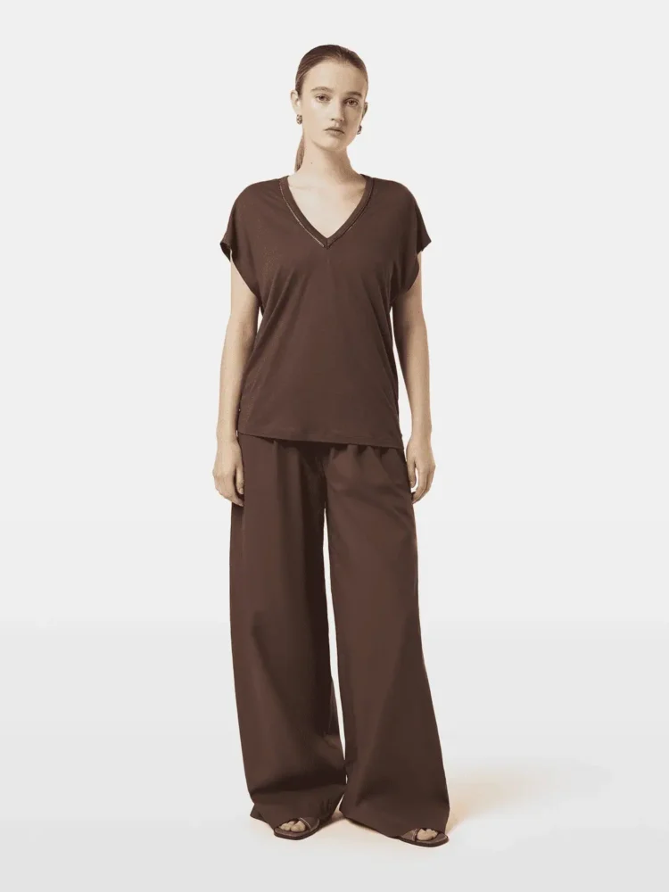 Scotch & Soda Cotton Linen V-Neck T-Shirt - Image 2