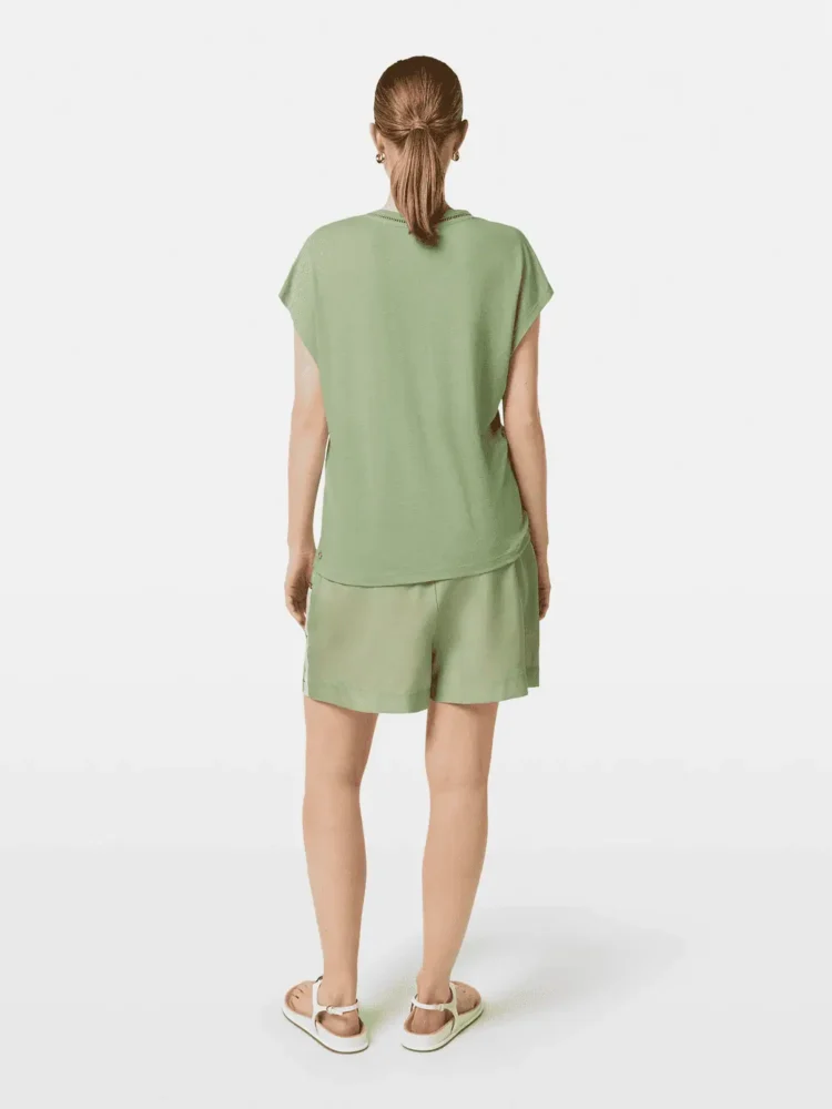 Scotch & Soda Cotton Linen V-Neck T-Shirt , Pistachio - Image 3