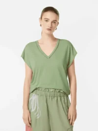 Scotch & Soda U9A00648T,Cotton Linen V-Neck T-Shirt , Pistachio