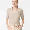 Scotch & Soda Rib polo neck short sleeve pullover