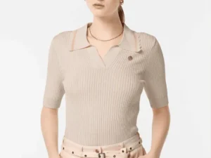 Scotch & Soda Rib polo neck short sleeve pullover