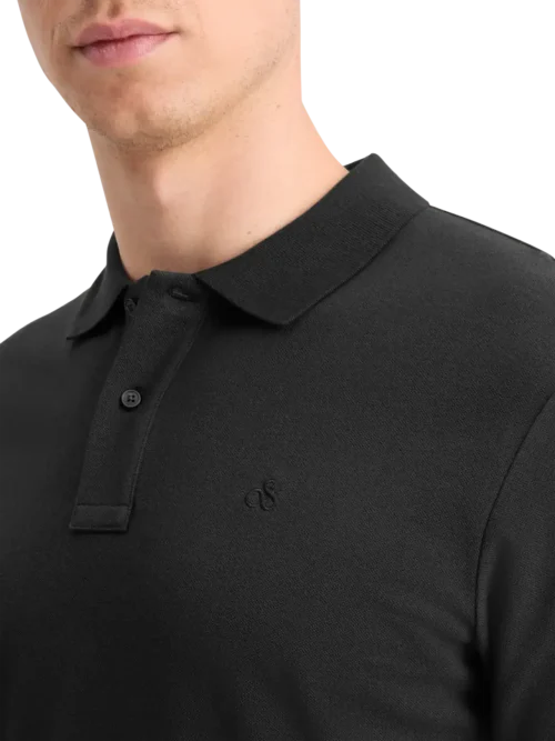 Scotch & Soda 179201 Logo Pique polo, Black - Image 4