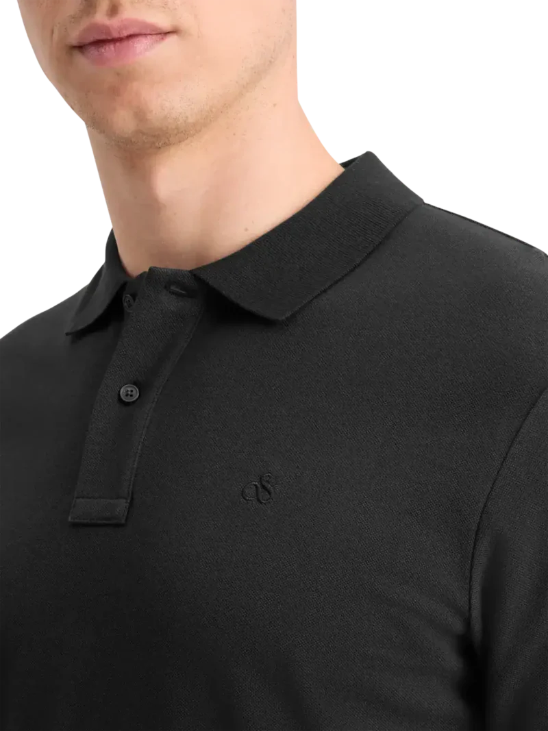 Scotch & Soda 179201 Logo Pique polo, Black - Image 4