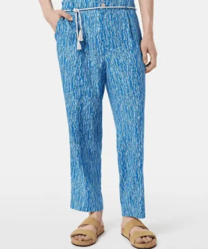 Scotch & Soda 179984 Printed wide fit linen/viscose-blend jogger