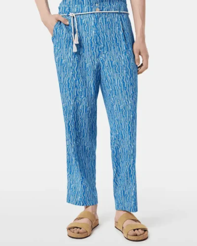 Scotch & Soda 179984 Printed wide fit linen/viscose-blend jogger