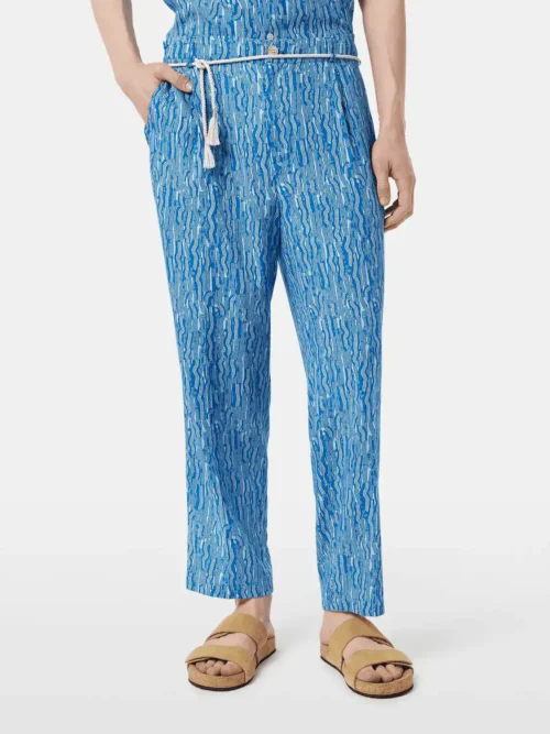 Scotch & Soda 179984 Printed wide fit linen/viscose-blend jogger
