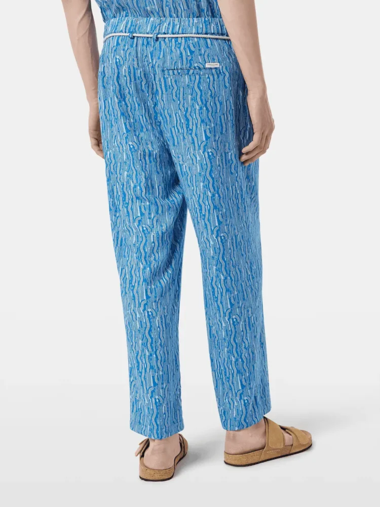 Scotch & Soda 179984 Printed wide fit linen/viscose-blend jogger - Image 3