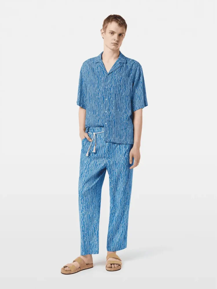 Scotch & Soda 179984 Printed wide fit linen/viscose-blend jogger - Image 2