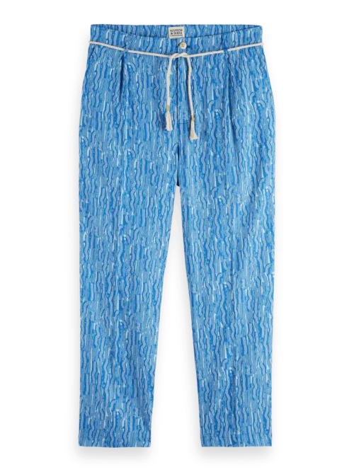 Scotch & Soda 179984 Printed wide fit linen/viscose-blend jogger image3