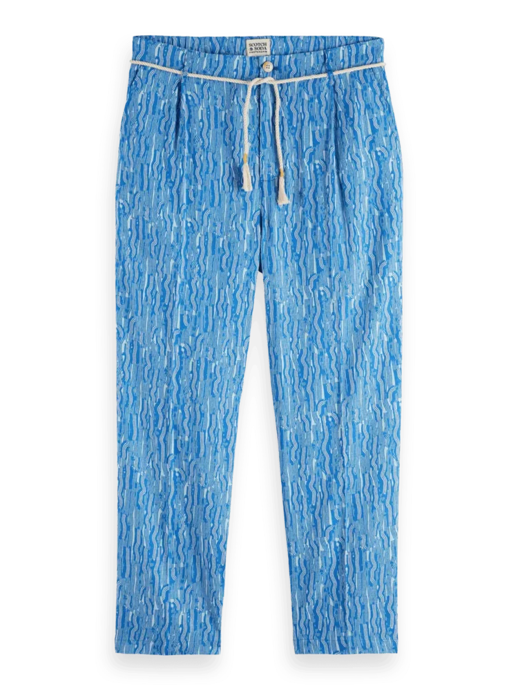 Scotch & Soda 179984 Printed wide fit linen/viscose-blend jogger - Image 5