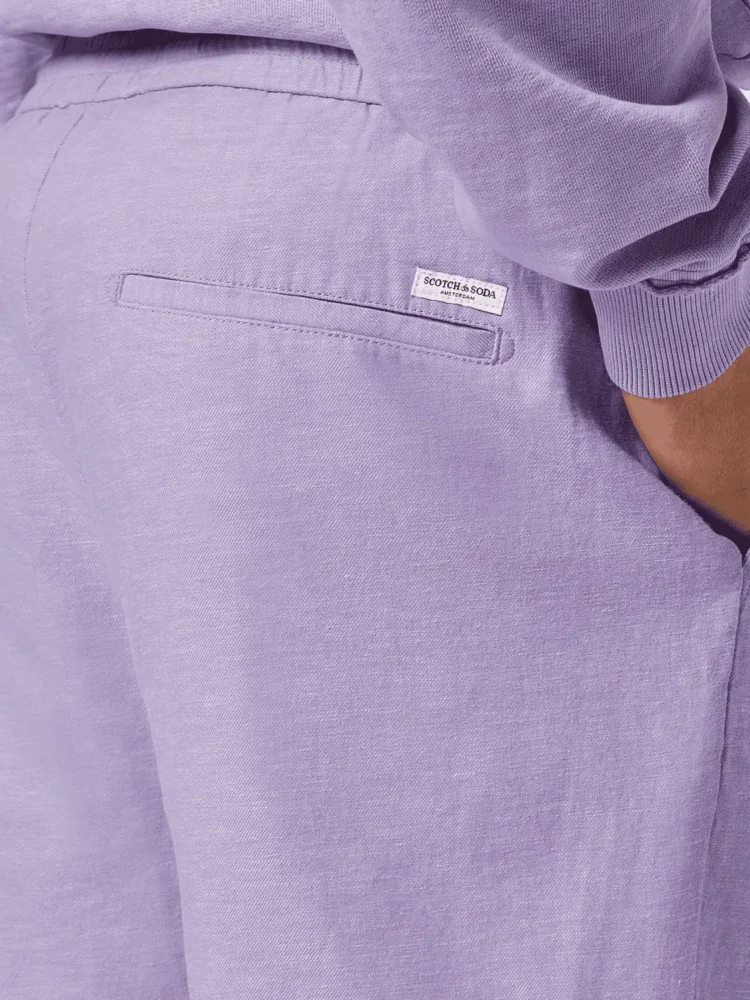 Scotch & Soda 179999 Fave Cotton/Linen Bermuda, Lavender - Image 5