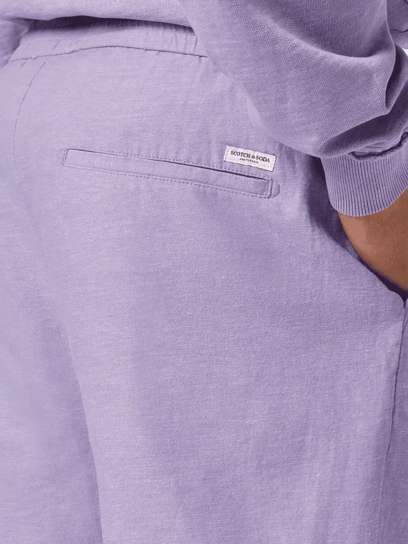 Scotch & Soda 179999 Fave Cotton/Linen Bermuda, Lavender - Image 5