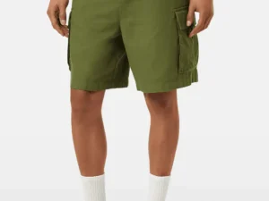 Scotch & Soda 180003 Cotton-linen relaxed fit cargo short Army