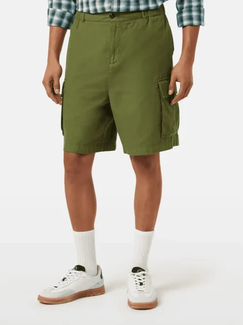 Scotch & Soda 180003 Cotton-linen relaxed fit cargo short Army