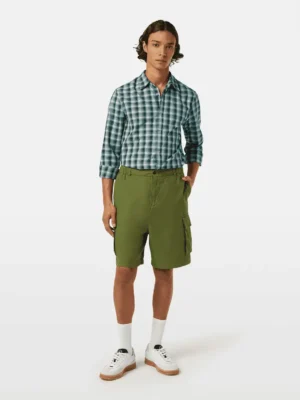 Alternative view of Scotch & Soda 180003 Cotton-linen relaxed fit cargo short Army