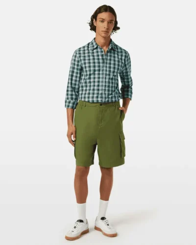 Alternative view of Scotch & Soda 180003 Cotton-linen relaxed fit cargo short Army
