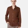 Scotch & Soda Regular fit linen shirt, Cold brew