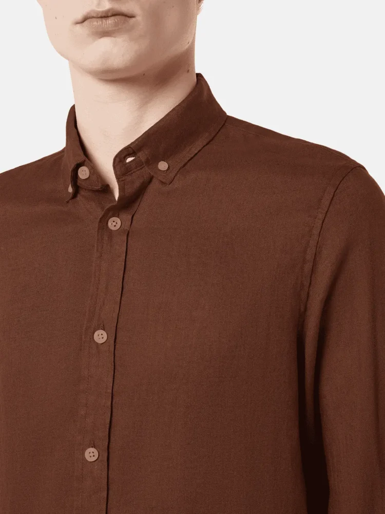 Scotch & Soda Regular fit linen shirt, Cold brew - Image 2