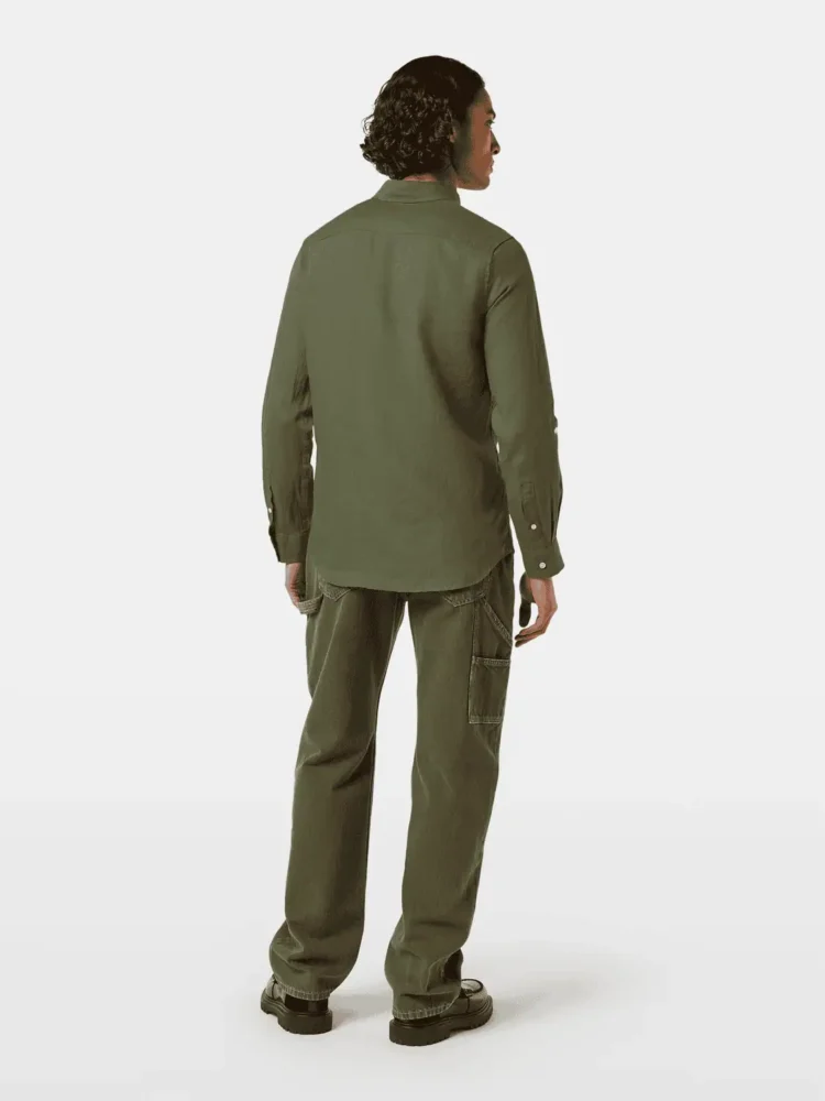 Scotch & Soda Regular fit linen shirt, Army - Image 3