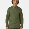 Scotch & Soda Regular fit linen shirt, Army