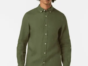 Scotch & Soda Regular fit linen shirt, Army