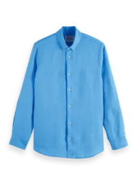 Alternative view of Scotch & Soda 180016 Regular fit linen shirt, Aqua blue
