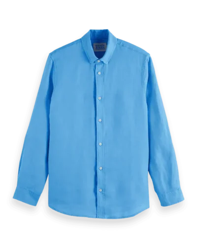 Alternative view of Scotch & Soda 180016 Regular fit linen shirt, Aqua blue
