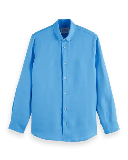 Alternative view of Scotch & Soda 180016 Regular fit 100% linen shirt, Aqua blue