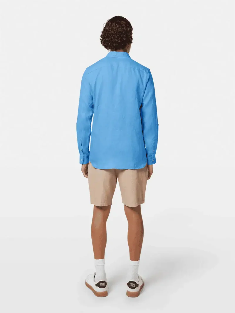 Scotch & Soda 180016 Regular fit linen shirt, Aqua blue - Image 4