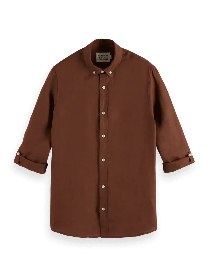 Scotch & Soda 180016 Regular fit linen shirt, Cold brew - Image 5