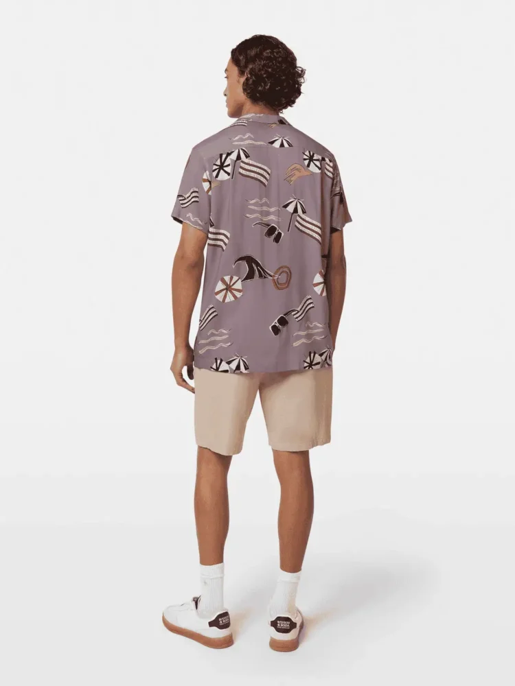 Scotch & Soda Printed Short Sleeve Regular-Fit Viscose Shirt - Image 3