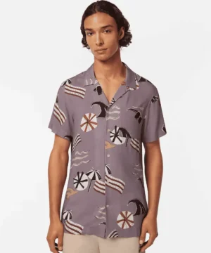 Scotch & Soda 180032 Printed Short Sleeve Regular-Fit Viscose Shirt