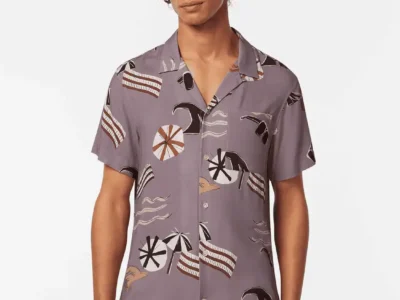 Scotch & Soda Printed Short Sleeve Regular-Fit Viscose Shirt
