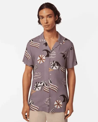 Scotch & Soda  180032 Printed Short Sleeve Regular-Fit Viscose Shirt