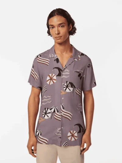 Scotch & Soda Printed Short Sleeve Regular-Fit Viscose Shirt