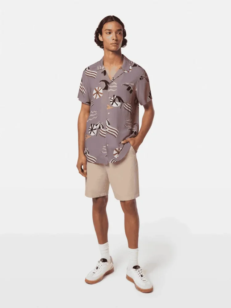 Scotch & Soda Printed Short Sleeve Regular-Fit Viscose Shirt - Image 2