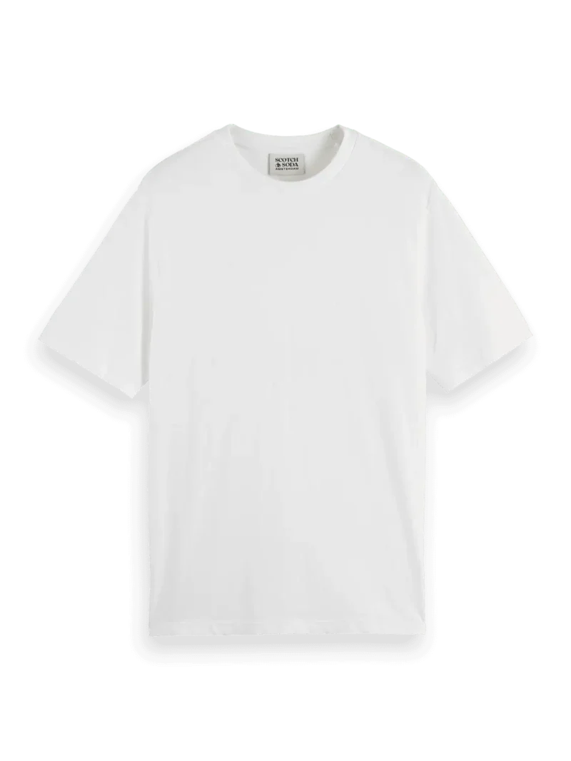 Scotch & Soda 180045 Regular-Fit Cotton-Linen T-Shirt, White - Image 3