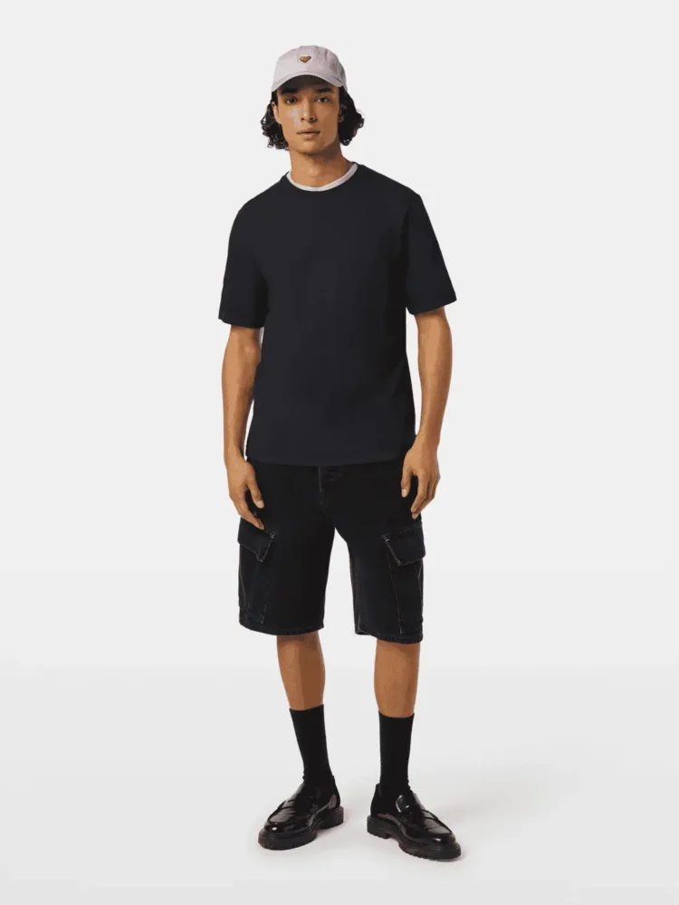 Scotch & Soda Regular-Fit Cotton-Linen T-Shirt, Washed Black - Image 3