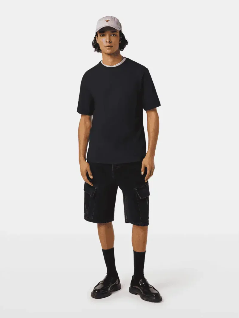 Scotch & Soda 180045 Regular-Fit Cotton-Linen T-Shirt, Washed Black - Image 3