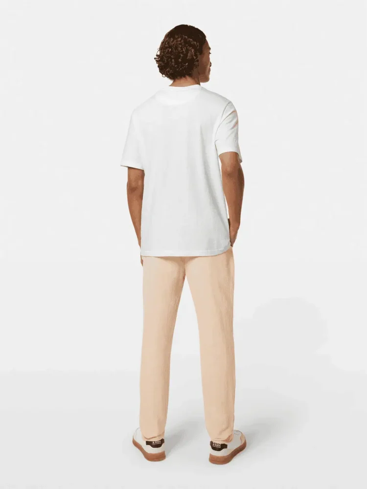 Scotch & Soda Regular-Fit Cotton-Linen T-Shirt, White - Image 4