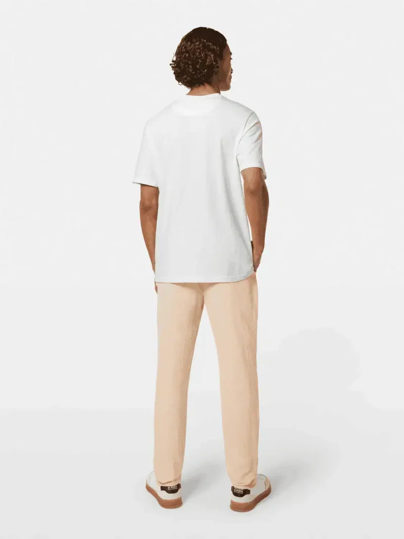 Scotch & Soda 180045 Regular-Fit Cotton-Linen T-Shirt, White - Image 4