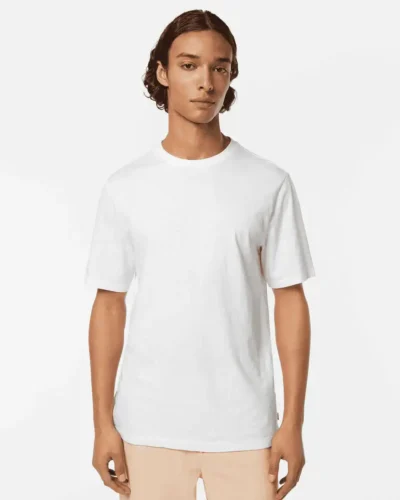 Scotch & Soda 180045 Regular-Fit Cotton-Linen T-Shirt, White