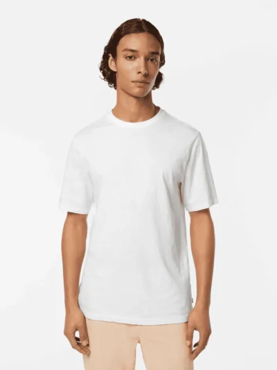 Scotch & Soda Regular-Fit Cotton-Linen T-Shirt, White