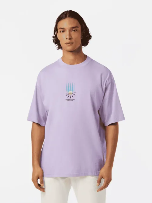 Scotch & Soda 180048 Loose Fit Linen blend Front Printed Artwork T-Shirt