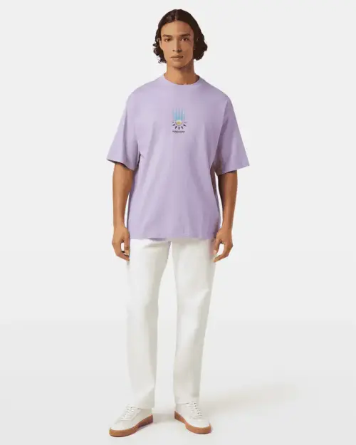 Alternative view of Scotch & Soda 180048 Loose Fit Linen blend Front Printed Artwork T-Shirt